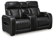 Boyington Black Power Reclining Loveseat with Console - U2710618