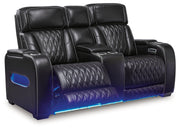 Boyington Black Power Reclining Loveseat with Console - U2710618