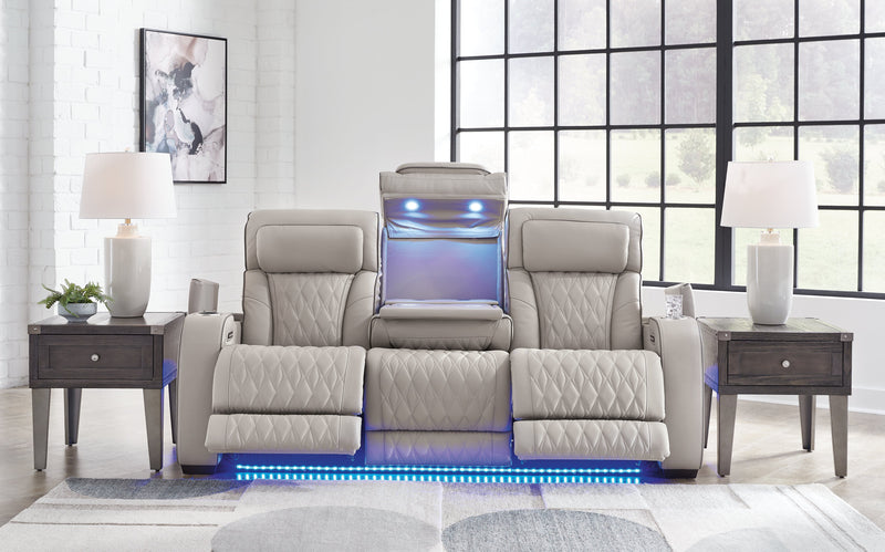 Boyington Gray Power Reclining Sofa - DMV FurniturePower Reclining Sofa