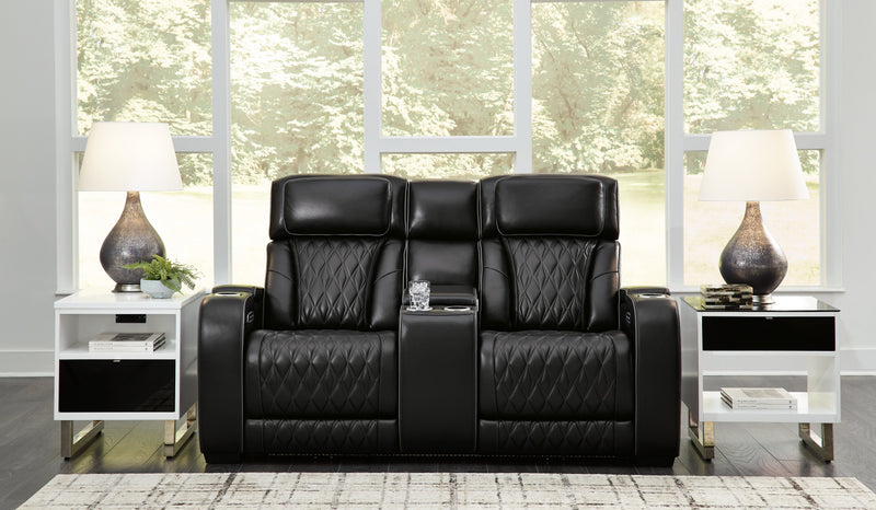 Boyington Sofa, Loveseat Recliner in Black - DMV FurniturePower Reclining Living Room Set