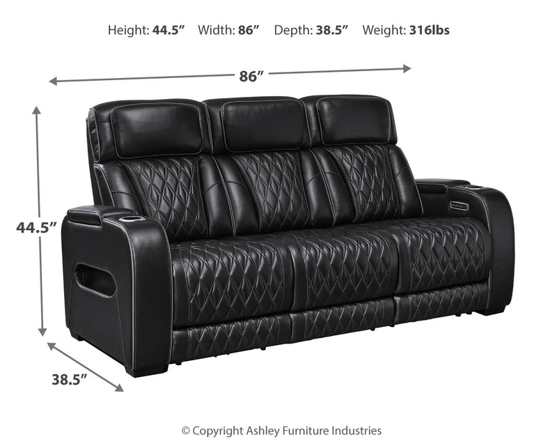 Boyington Sofa, Loveseat Recliner in Black - DMV FurniturePower Reclining Living Room Set