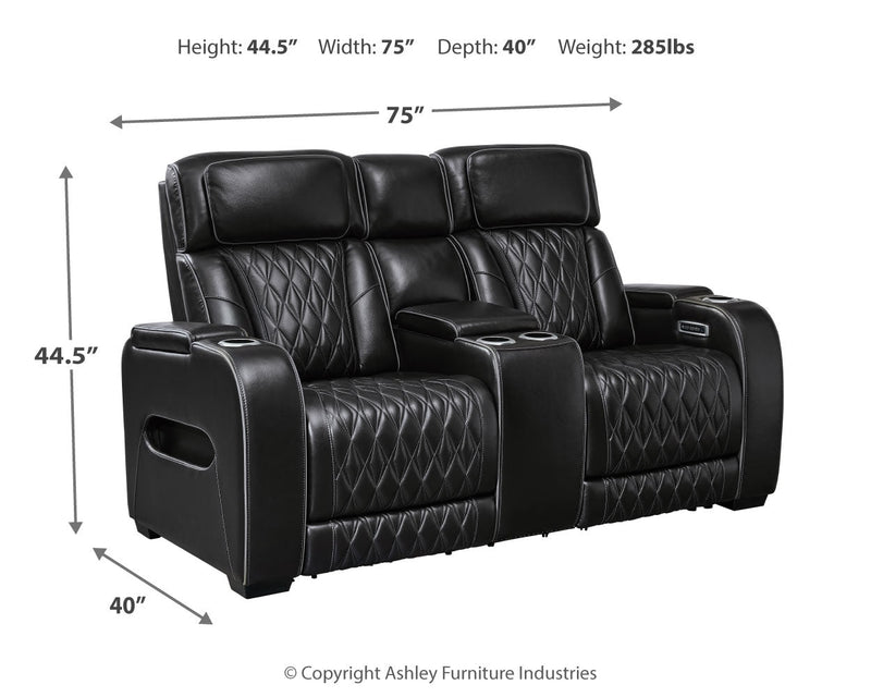Boyington Sofa, Loveseat Recliner in Black - DMV FurniturePower Reclining Living Room Set