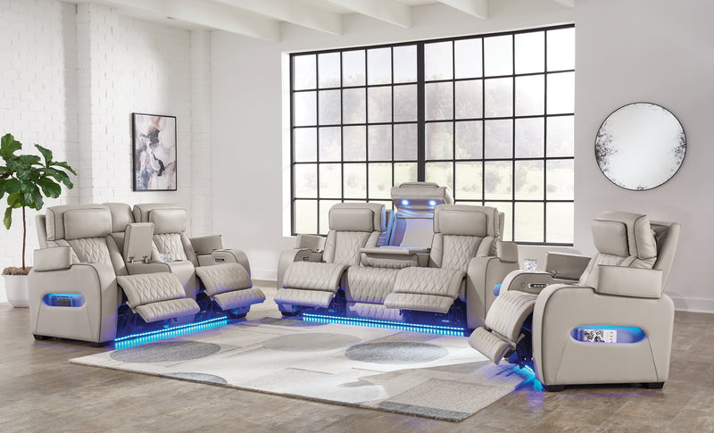 Boyington Sofa, Loveseat Recliner in Gray - DMV FurniturePower Reclining Living Room Set
