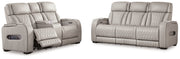 Boyington Sofa, Loveseat Recliner in Gray - DMV FurniturePower Reclining Living Room Set