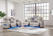 Boyington Sofa, Loveseat Recliner in Gray - DMV FurniturePower Reclining Living Room Set