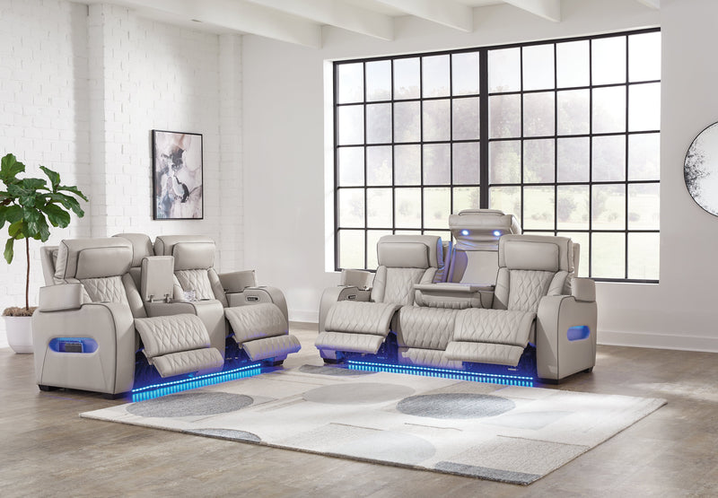 Boyington Sofa, Loveseat Recliner in Gray - DMV FurniturePower Reclining Living Room Set