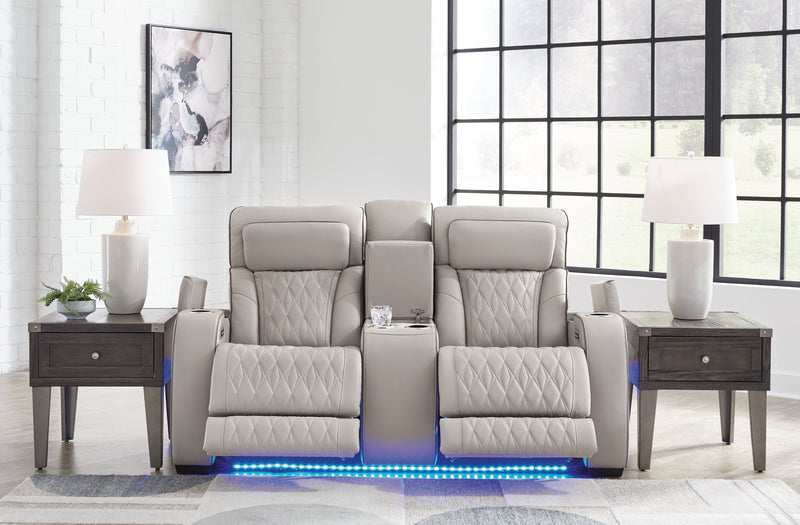 Boyington Sofa, Loveseat Recliner in Gray - DMV FurniturePower Reclining Living Room Set