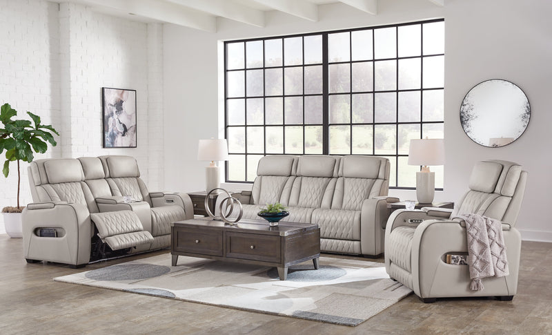 Boyington Sofa, Loveseat Recliner in Gray - DMV FurniturePower Reclining Living Room Set
