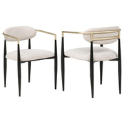 Bradbury Fabric Upholstered Dining Arm Chair Beige (Set of 2) - 182692