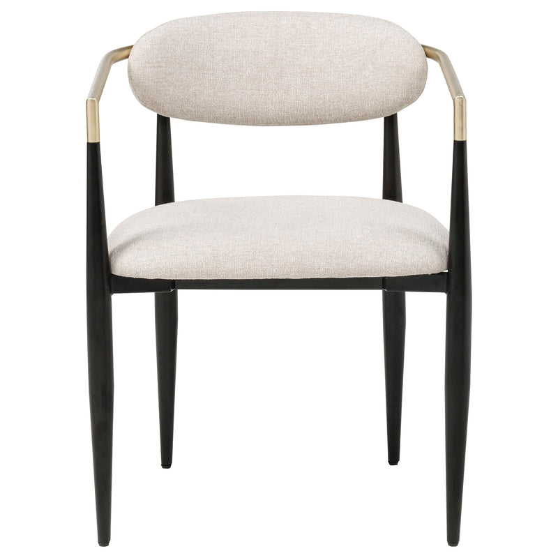 Bradbury Fabric Upholstered Dining Arm Chair Beige (Set of 2) - 182692