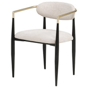 Bradbury Fabric Upholstered Dining Arm Chair Beige (Set of 2) - 182692