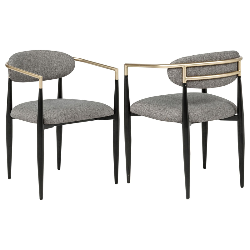 Bradbury Fabric Upholstered Dining Arm Chair Grey (Set of 2) - 182682