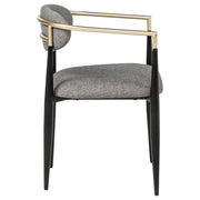 Bradbury Fabric Upholstered Dining Arm Chair Grey (Set of 2) - 182682