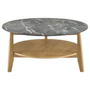Bradley 2-Piece Round SmartTop Coffee Table Set Grey and Natural - 706448-S2