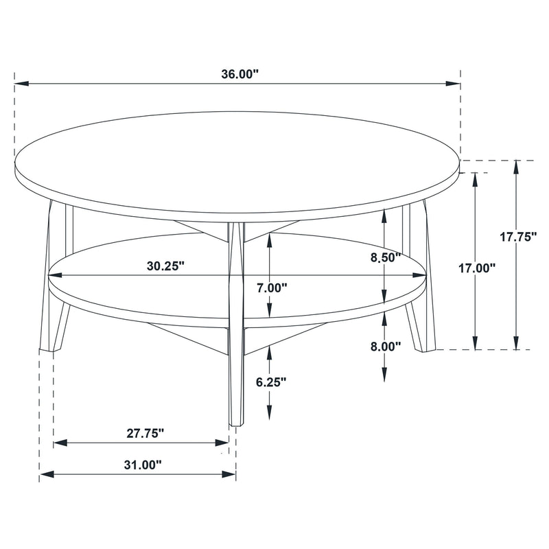 Bradley 2-Piece Round SmartTop Coffee Table Set Smokey Grey and Brown - 706458-S2