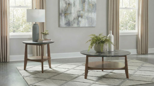 Bradley 2-Piece Round SmartTop Coffee Table Set Smokey Grey and Brown - 706458-S2