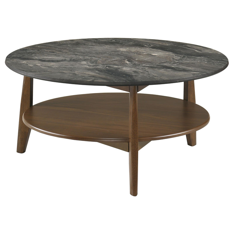 Bradley 2-Piece Round SmartTop Coffee Table Set Smokey Grey and Brown - 706458-S2