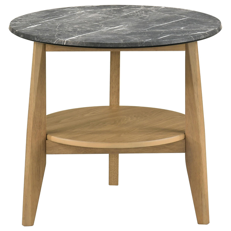 Bradley 3-Piece Round SmartTop Coffee Table Set Grey and Natural - 706448-S3