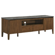 Bradley 63-inch 2-Door SmartTop TV Stand Smokey Grey and Brown - 706452