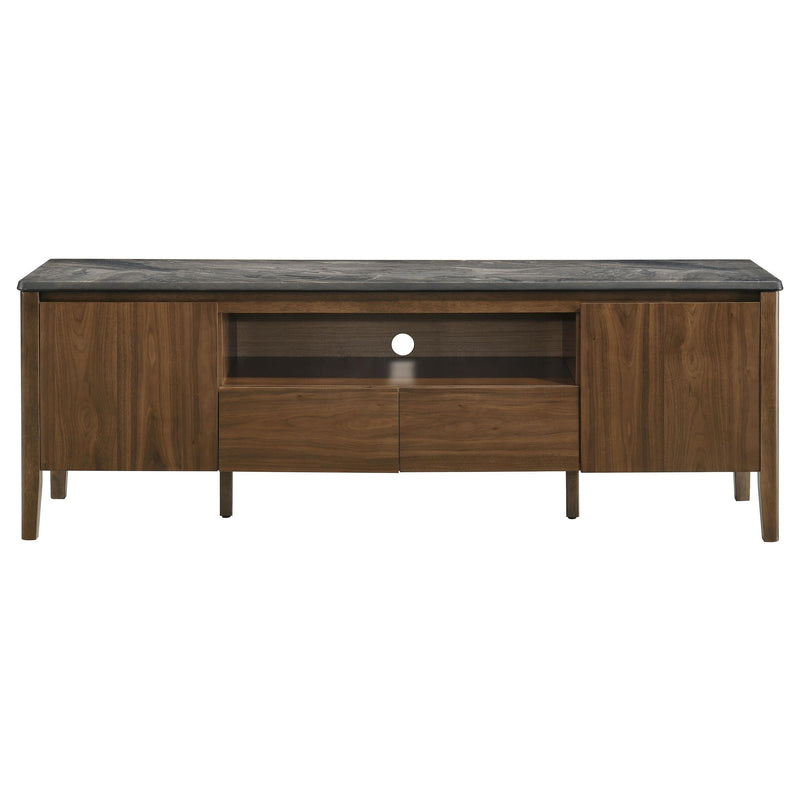 Bradley 63-inch 2-Door SmartTop TV Stand Smokey Grey and Brown - 706452