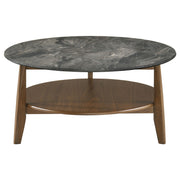 Bradley Round SmartTop Cocktail Coffee Table Smokey Grey and Brown - 706458