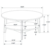 Bradley Round SmartTop Cocktail Coffee Table Smokey Grey and Brown - 706458