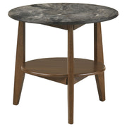 Bradley Round SmartTop End Side Table Smokey Grey and Dark Brown - 706457