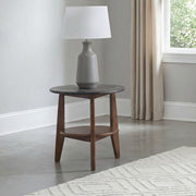 Bradley Round SmartTop End Side Table Smokey Grey and Dark Brown - 706457