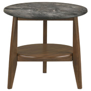 Bradley Round SmartTop End Side Table Smokey Grey and Dark Brown - 706457