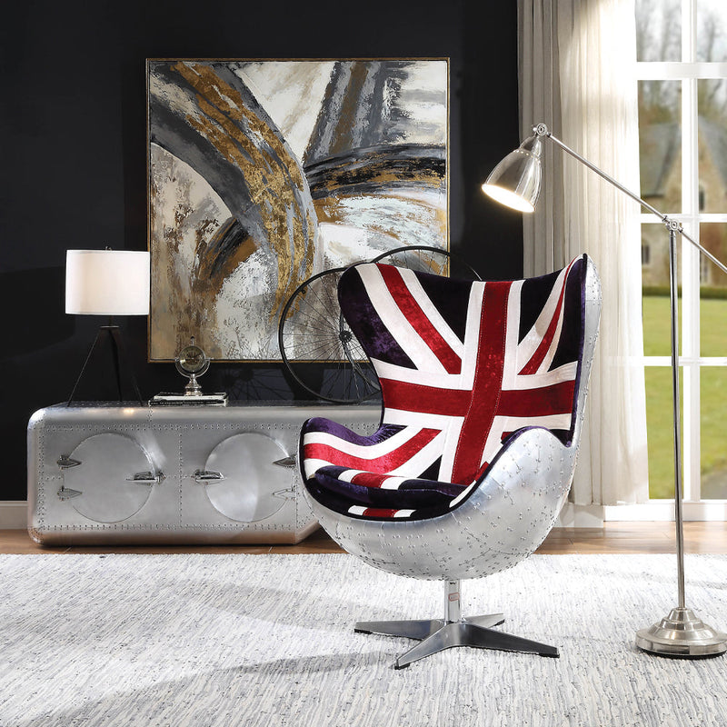 Brancaster British Flag Accent Chair W/Swivel - 59835