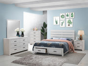 Brantford Wood Eastern King Storage Panel Bed Coastal White - 207050KE