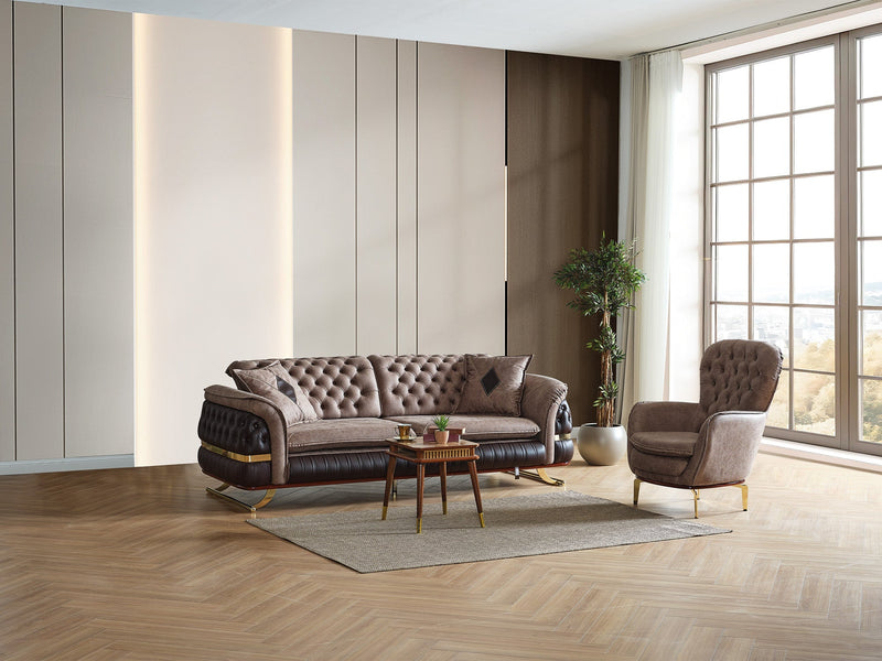 Bravo 3-pieces (Sofa & Loveseat & Chair) Livingroom Set Brown in Brown - 101-BRA-ZENV-321