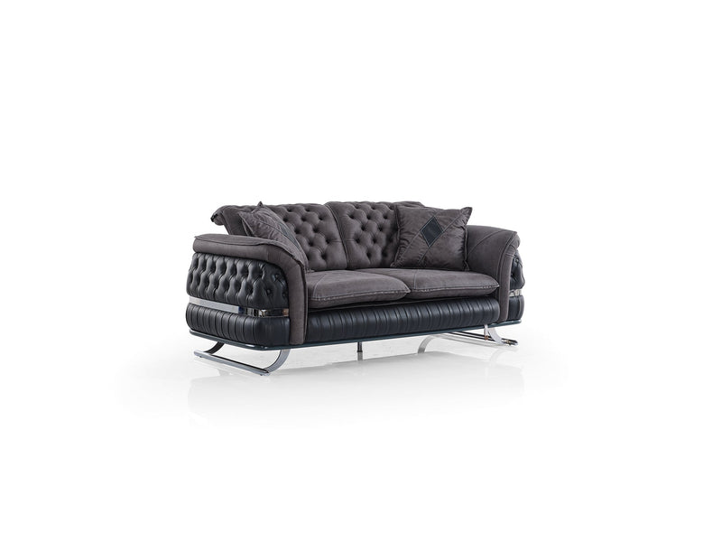 Bravo Convertible Loveseat Black in Black - 101-BRA-ZENA-2