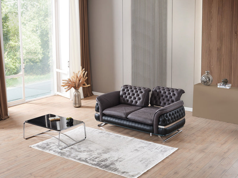 Bravo Convertible Loveseat Black in Black - 101-BRA-ZENA-2