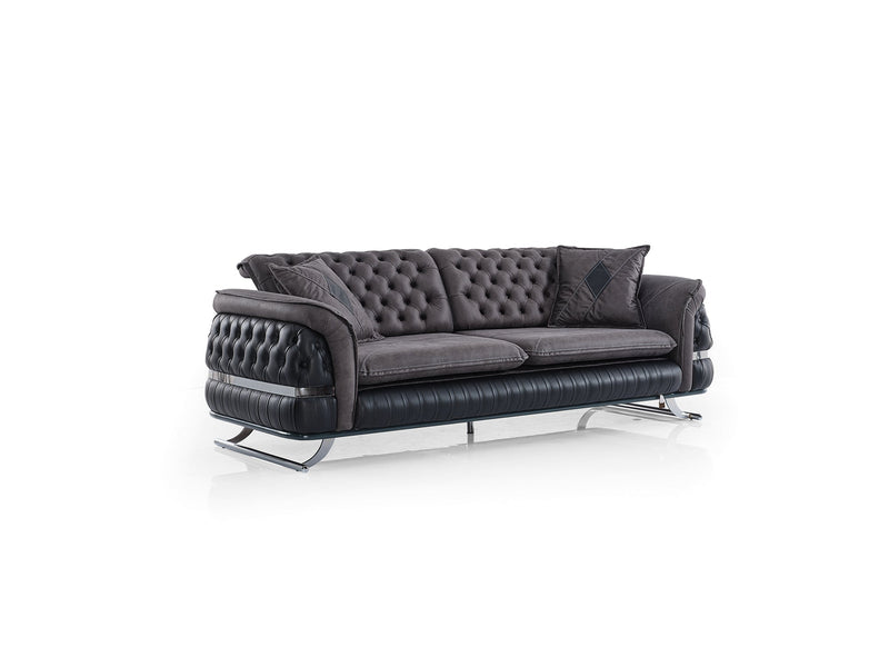 Bravo Convertible Sofa Black in Black - 101-BRA-ZENA-3