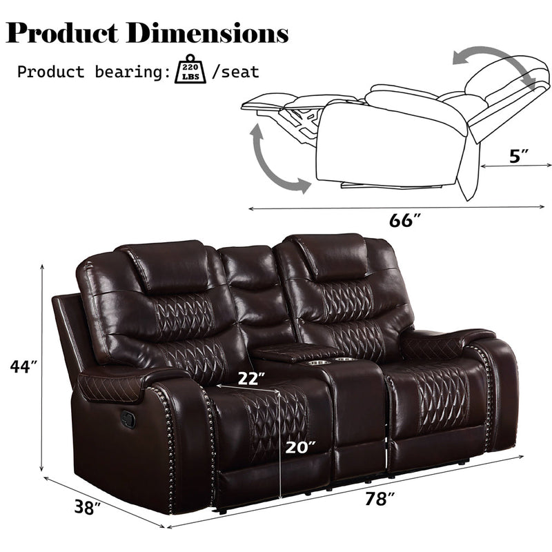 Braylon Motion Loveseat W/Console - 55416