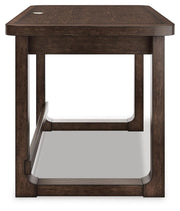 Breckington Home Office Desk with Chair and Storage in Dark Brown - PKG022067