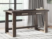 Breckington Home Office Desk with Chair and Storage in Dark Brown - PKG022067
