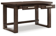 Breckington Home Office Desk with Chair in Dark Brown - PKG022066