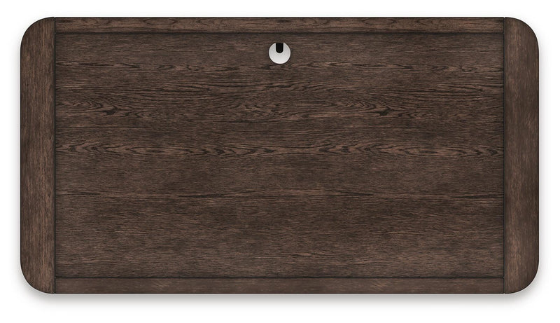Breckington Home Office Desk with Chair in Dark Brown - PKG022066