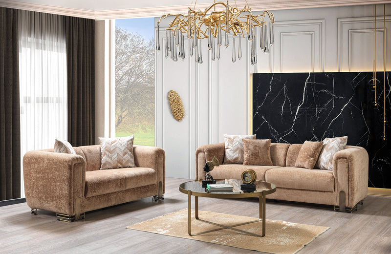 Brenda Coffee Boucle Living Room Set