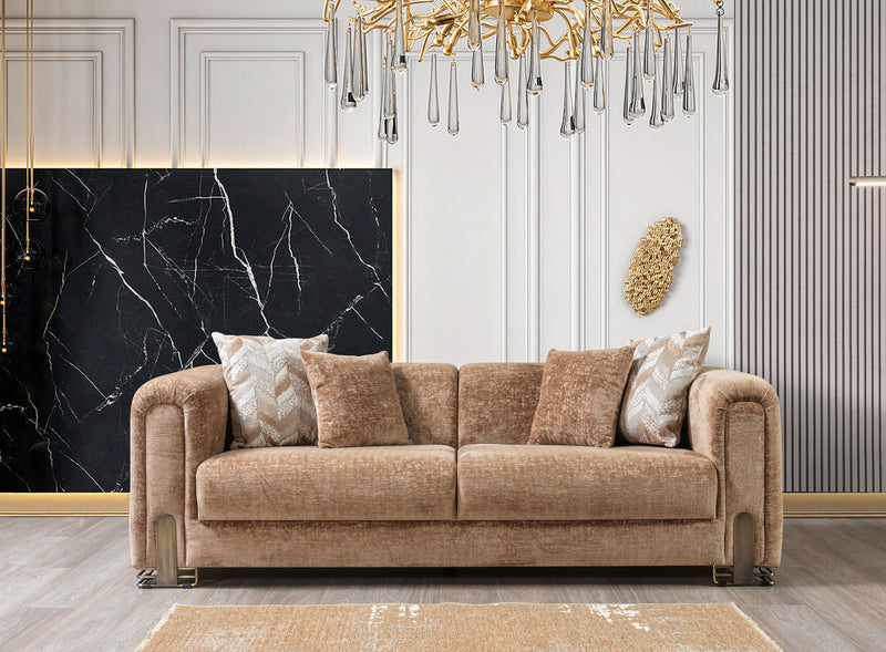 Brenda Coffee Boucle Living Room Set