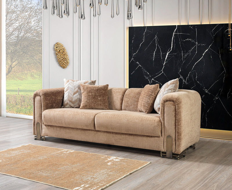 Brenda Coffee Boucle Living Room Set