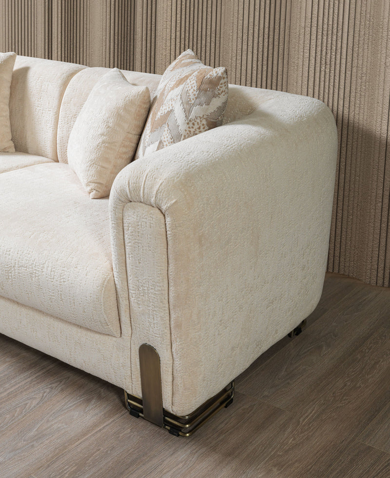 Brenda Ivory Boucle Living Room Set