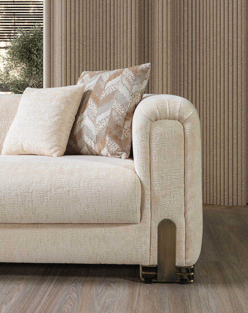 Brenda Ivory Boucle Living Room Set
