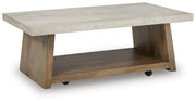 Brendalhouse Coffee Table with 2 End Tables in Light Brown - PKG022051