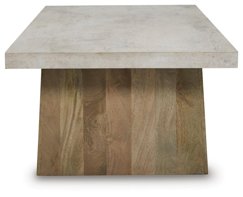 Brendalhouse Coffee Table with 2 End Tables in Light Brown - PKG022051
