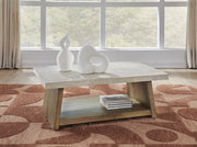 Brendalhouse Coffee Table with 2 End Tables in Light Brown - PKG022051