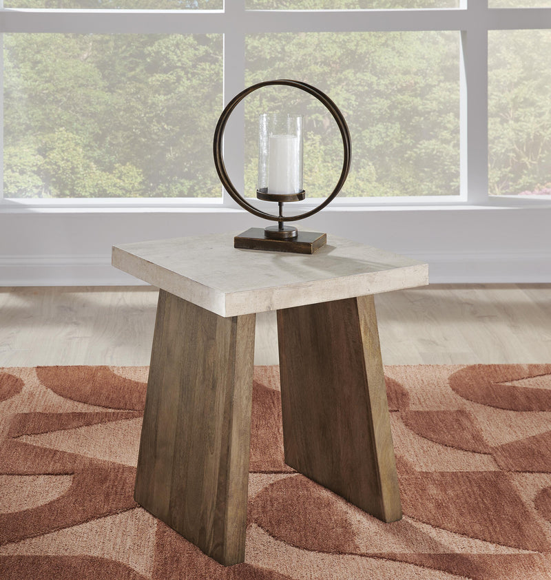Brendalhouse Coffee Table with 2 End Tables in Light Brown - PKG022051