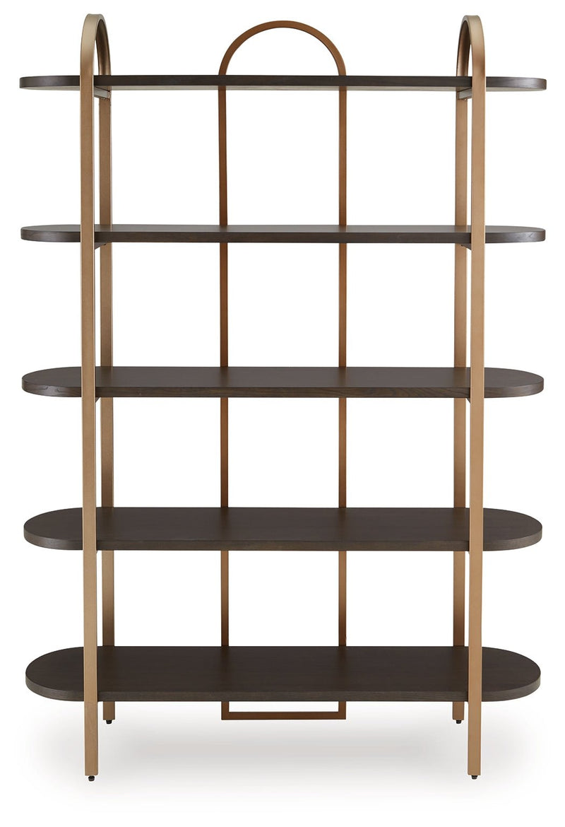Brentmour Brown/Gold Finish Bookcase - A4000589